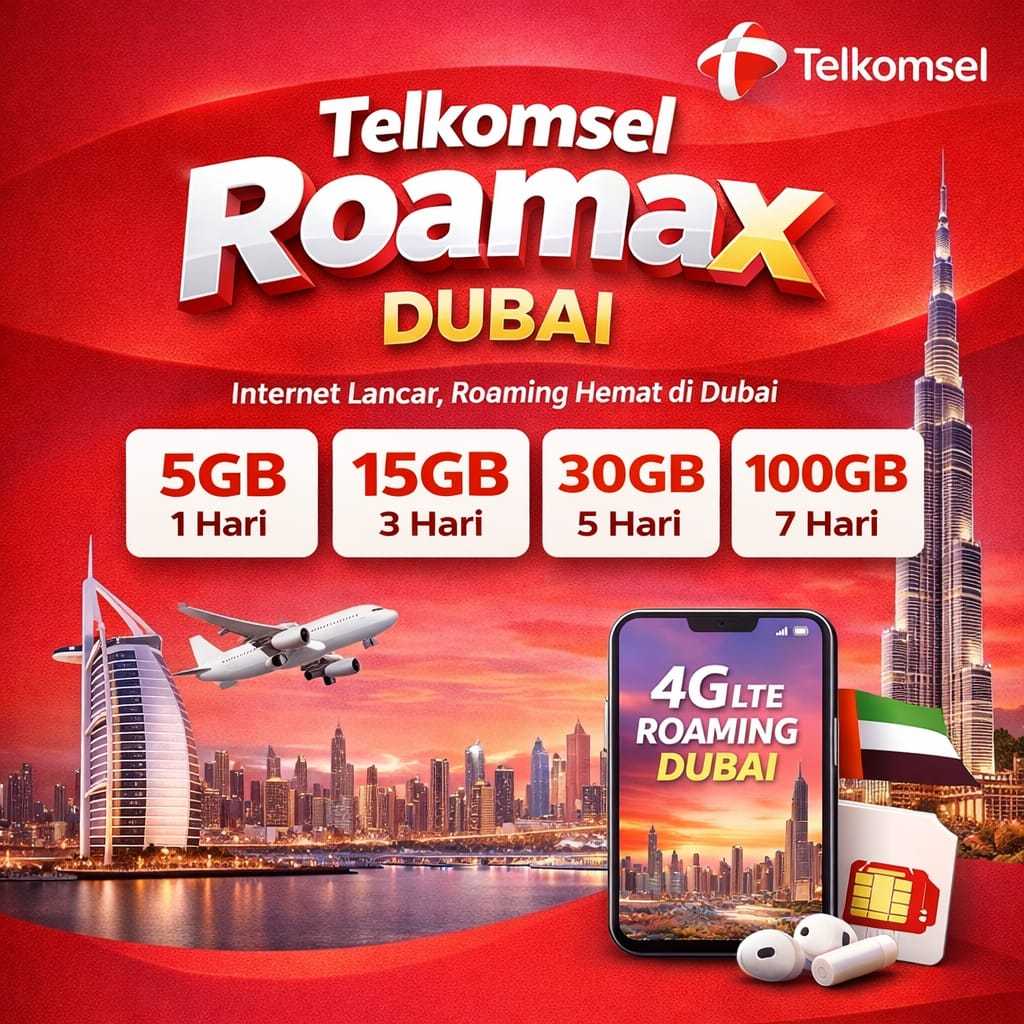 Paket Internet Roaming Telkomsel RoaMAX Dubai – Murah & Praktis