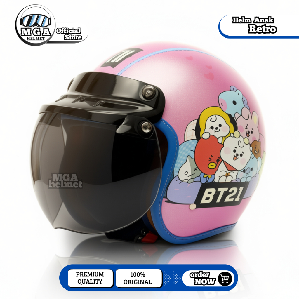 helm anak bogo karakter cewek cowok/ helm motor anak untuk usia 2-6 tahun