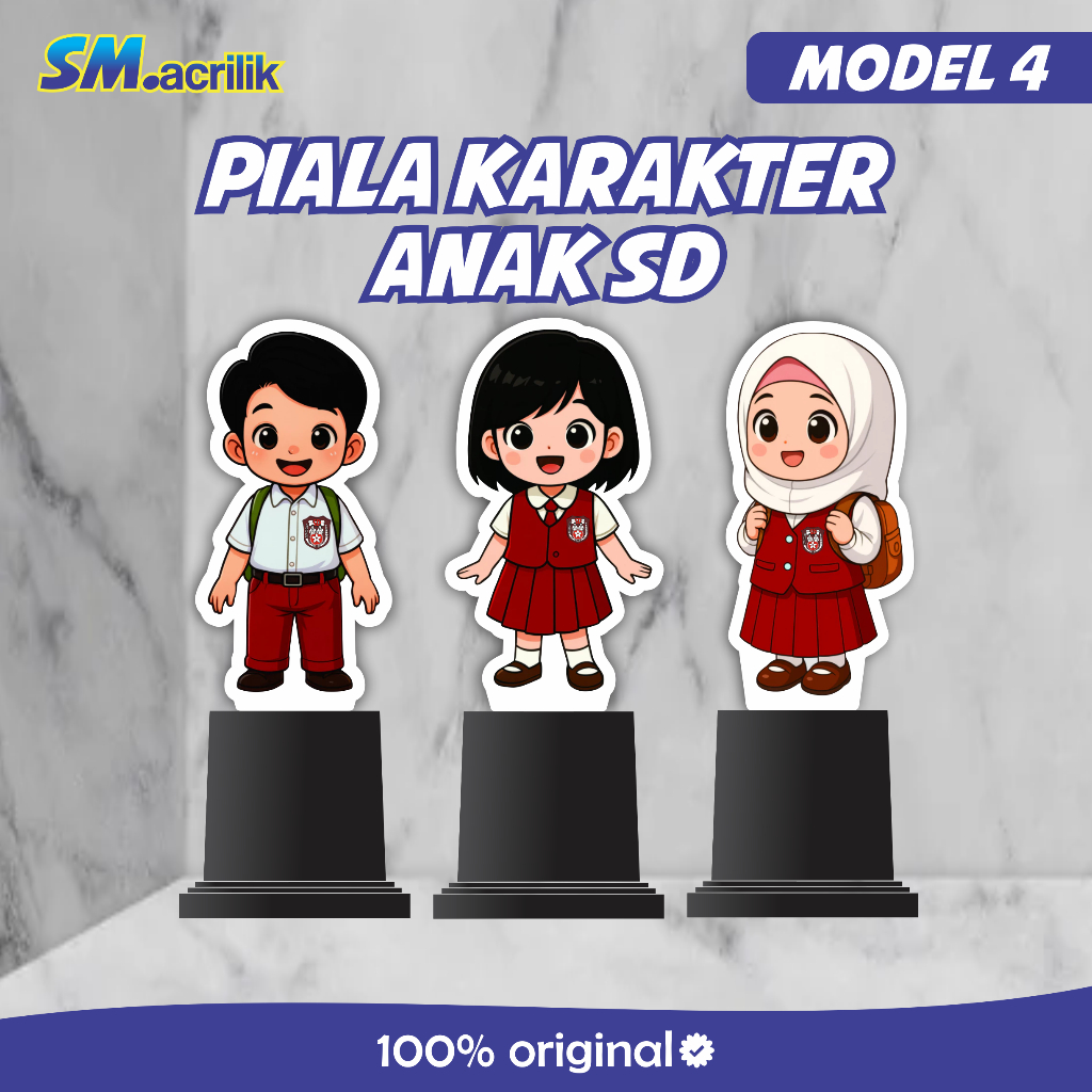 PIALA AKRILIK ANAK SD Model 4 | Piala Akrilik Kelulusan Sekolah - Piala Anak SD