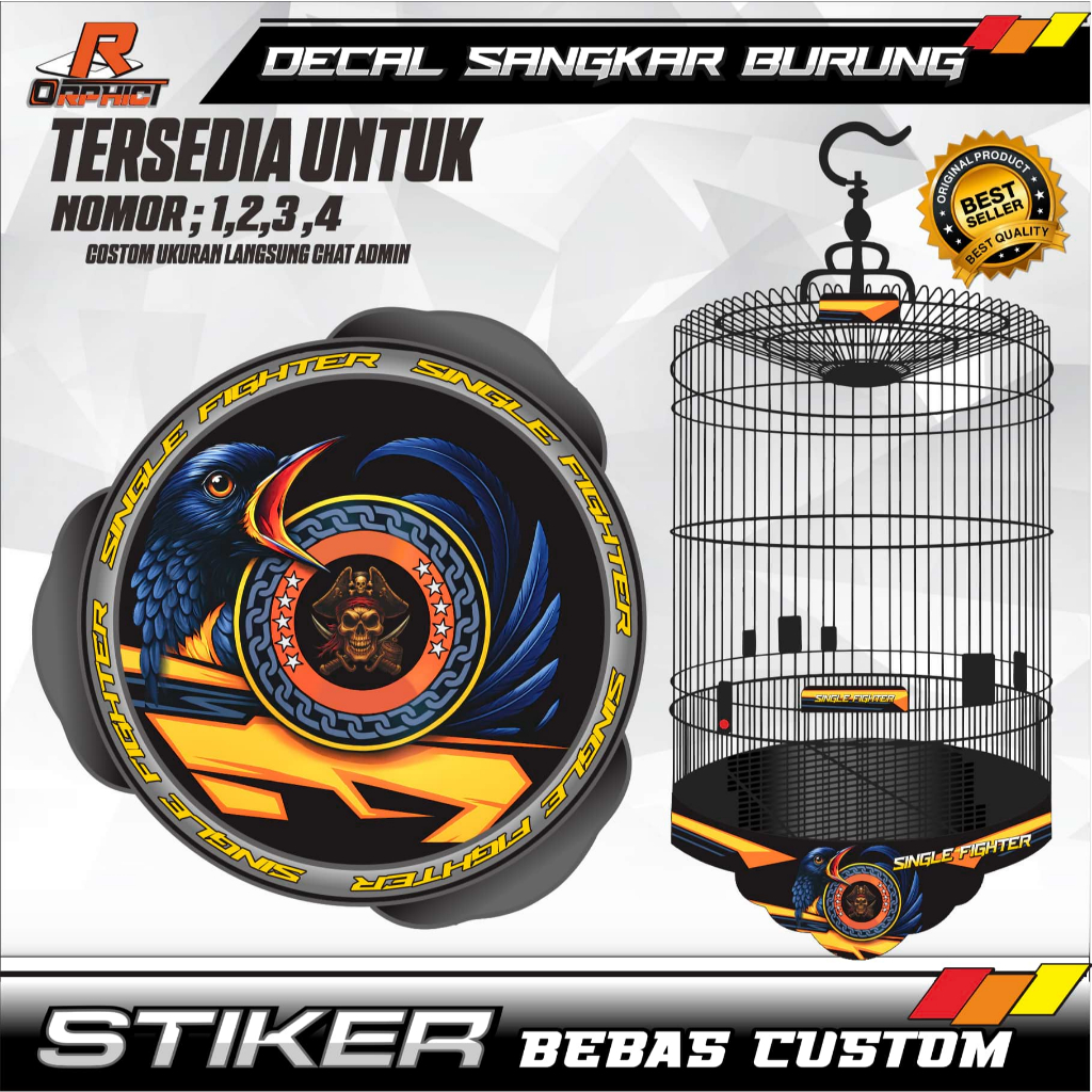 STICKER sangkar murai DECAL custom anti air KANDANG BURUNG STIKER UKURAN BESAR KECIL NO 1 2 3 UNTUK 