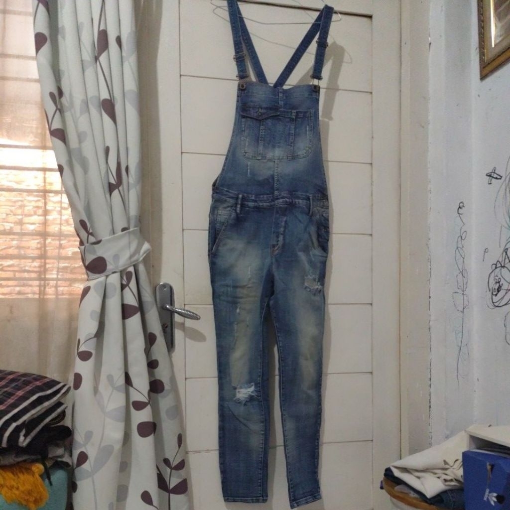 Jumpsuit Jeans Pria Original By ZARA (preloved)