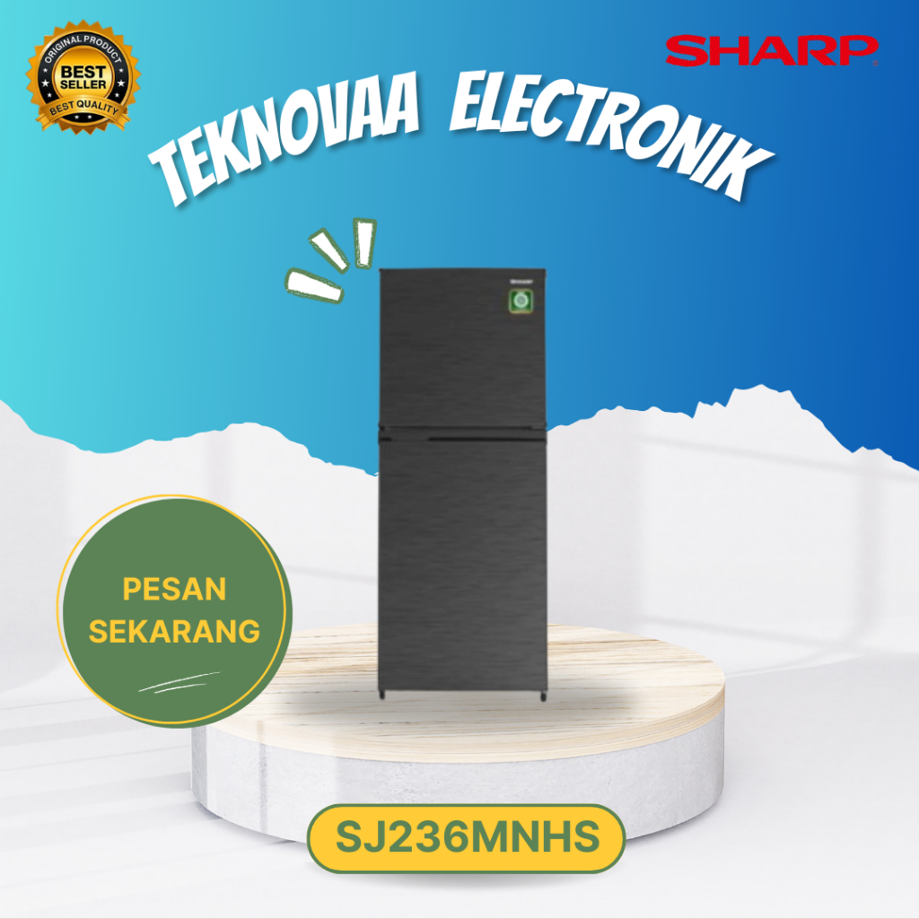 Kulkas 2 Pintu Sharp SJ-236MNHS/SJ236MNHS/SJ 236MNHS/SJ-236-MNHS/SHARP KULKAS ORIGINAL GARANSI RESMI