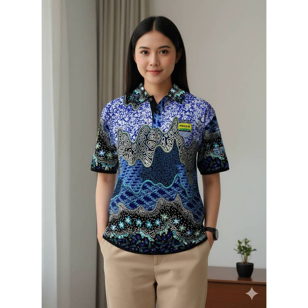 BAJS Jersey Polo PERSIB Edisi Batik Kombinasi Drifit Ringan Breathable-Bobotoh Must Have