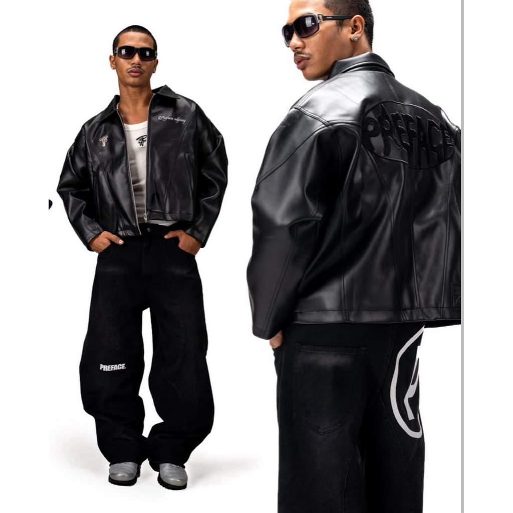 PREFACE Odyssey Leather Jacket Black
