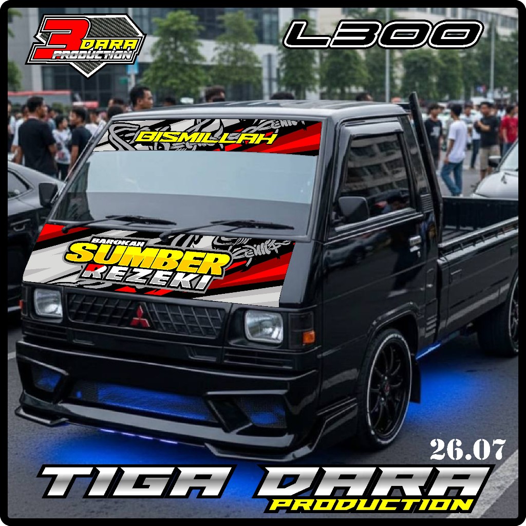 SATU SET STIKER KABIN DEPAN L300 + STIKER KACA DEPAN BEBAS CUSTOM TD.07