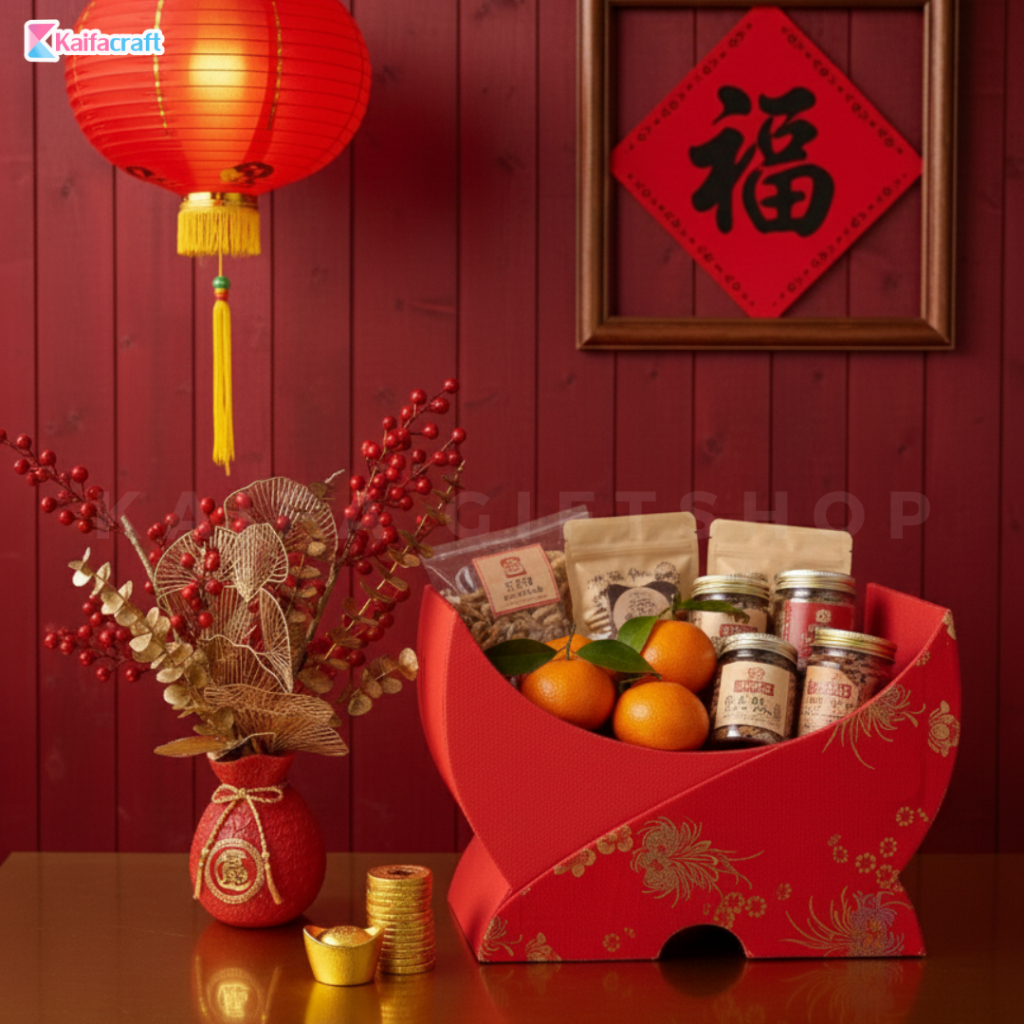 Hampers Imlek Premium Kosong | Keranjang Parcel Imlek Elegan | Box Hampers CNY