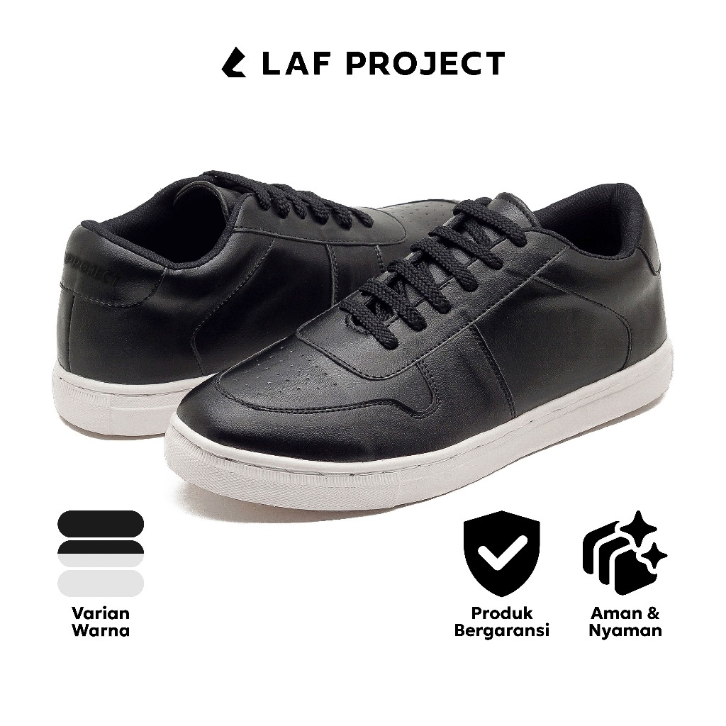 LAF Project - Sepatu Sneakers Pria Hitam Putih Casual Kasual Original Air Adam