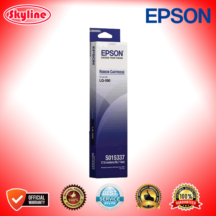 Ribbon Printer Epson LQ-590 Black LQ 590 LQ590 Original Produk