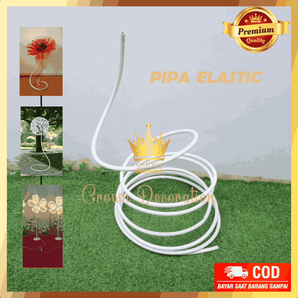 PIPA SELANG FLEKSIBEL PER 10 METER  ELASTIS LENTUR UNTUK DEKORASI LAMPU STANDING  PELAMINAN WEDDING/