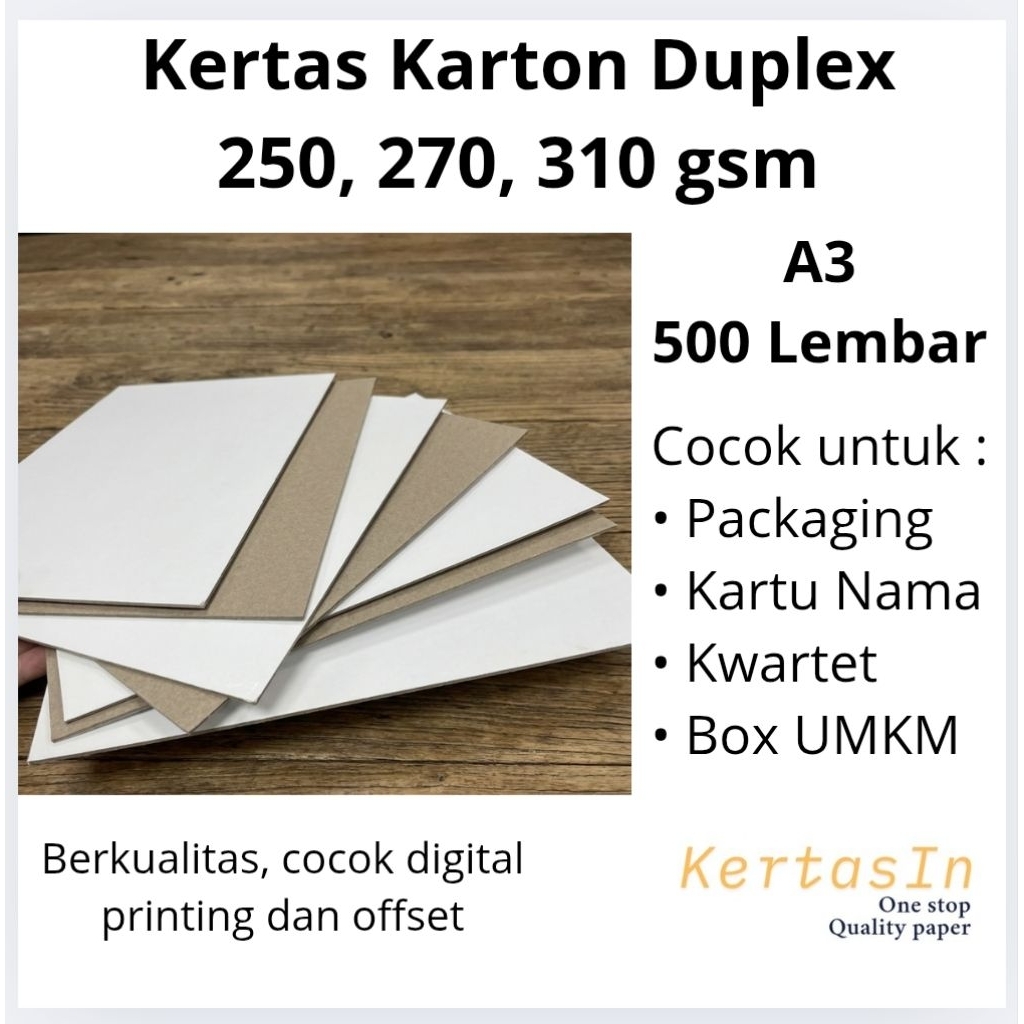 Kertas Karton Duplex Tebal A3 1 rim|