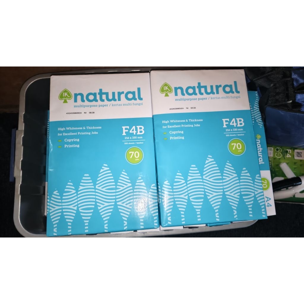 Kertas HVS Natural F4 (F4B) 216x330mm 70gr 500 Lembar - Putih, Original Best Quality