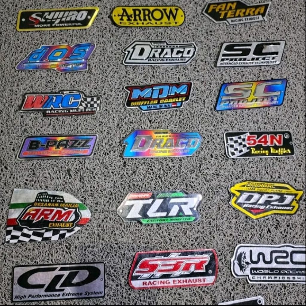 EMBLEM/TULISAN KNALPOT MDM SHIJIRO ARM B-PAS WRC CLD FANTERA BSSDRACO TLR CMS