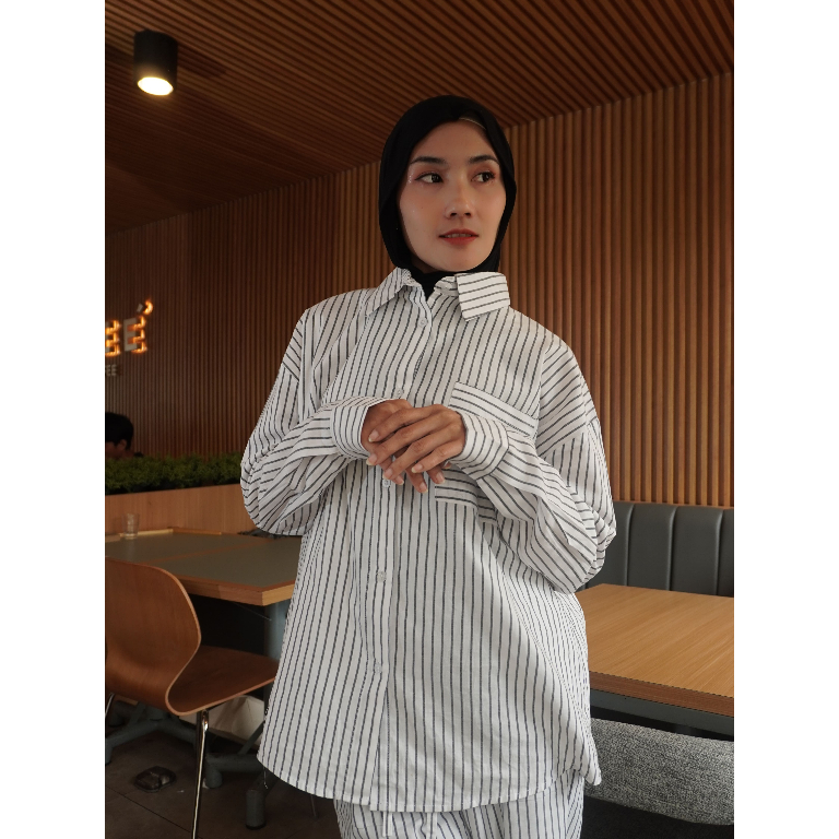 NEW ARRIVAL ELZA ONE SET – Setelan Wanita katun garis kekinian Hijab Friendly