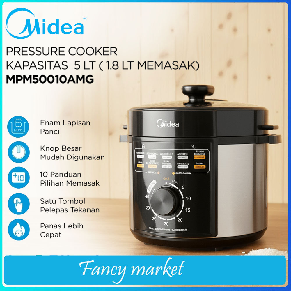 SUPER POROMO PRESTO LISTRIK DIGITAL MIDEA KAPASITAS 5 LITER MPM50010AMG 6LAYER INNER POT LOW WATT