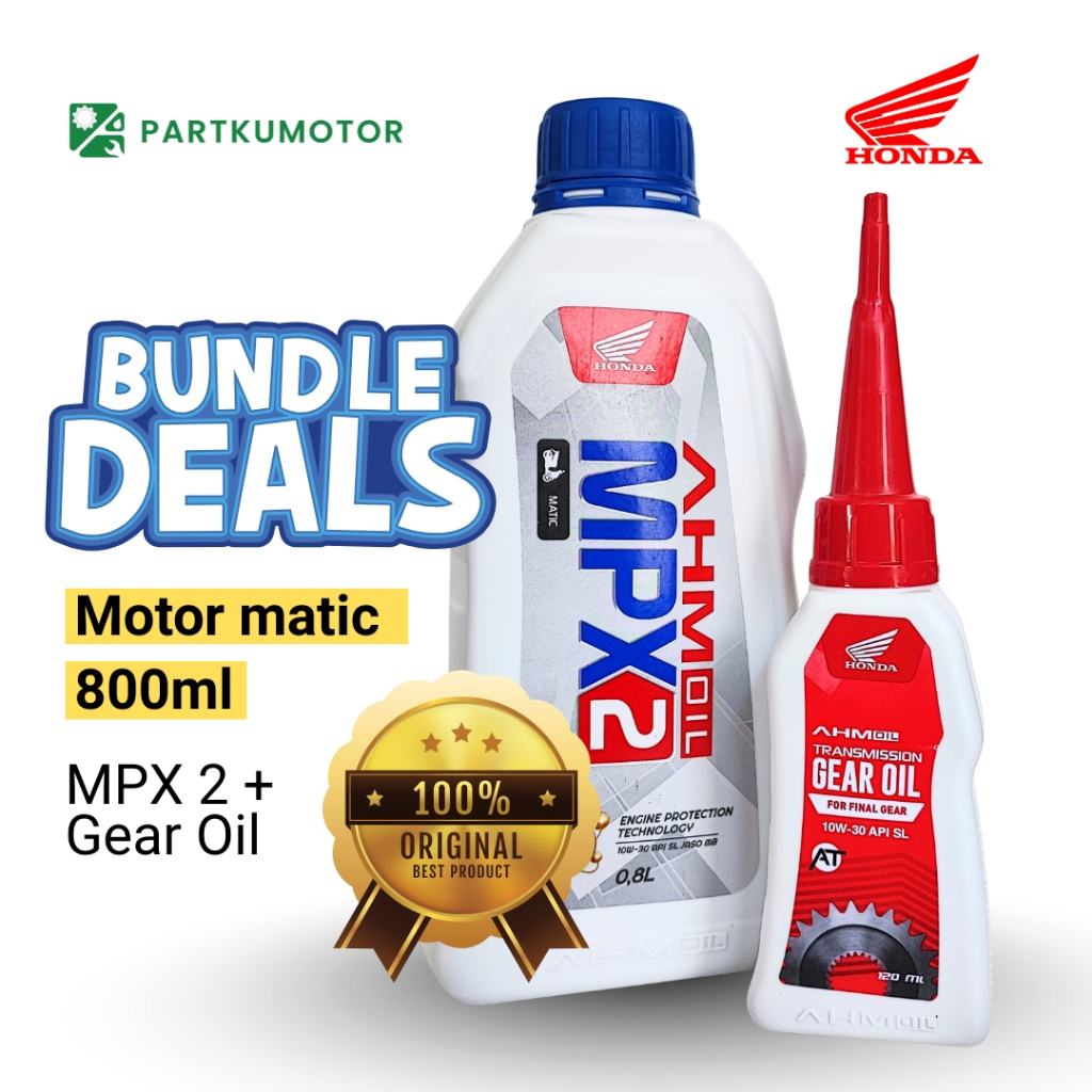 Paket Oli Motor Matic MPX 2 800ml + Oli Gardan | MPX 2 ORIGINAL
