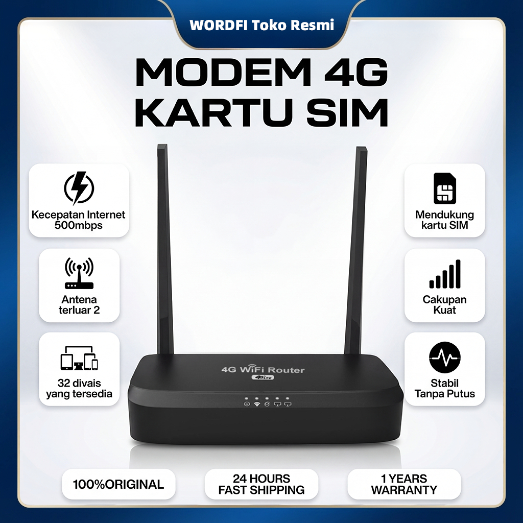 Toko Resmi WORDFI Modem 4G/5G COD Jaringan Rumah Keamanan Jaringan