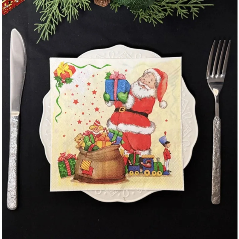310. Decoupage napkin / Tisu decoupage motif natal christmas