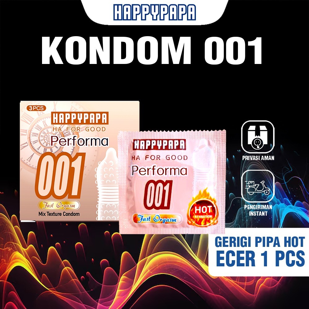 Happypapa Cream Kondom 001 Tipis Bergerigi Varian Terlengkap Dotted Original Bisa