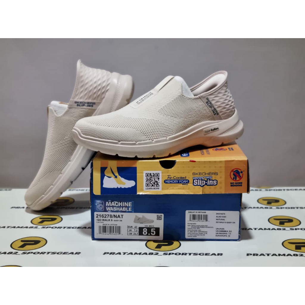 SIZE 42 ( 26.5 CM ) - ORIGINAL ASLI SKECHERS SLIP-INS GO WALK FLEX 6 EASY ON KNIT SEPATU PRIA SELOP 