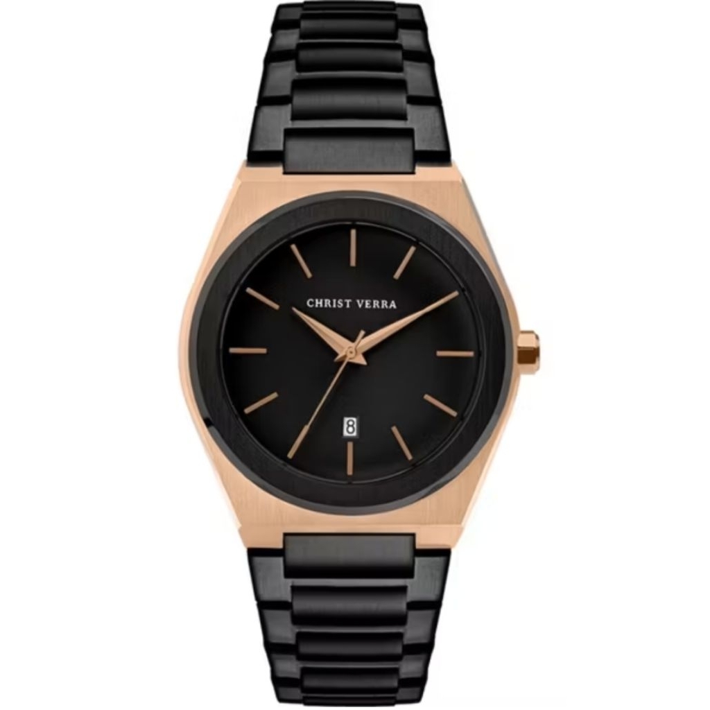 Jam tangan pria Christ Verra cv 10985g-18 BLK Original