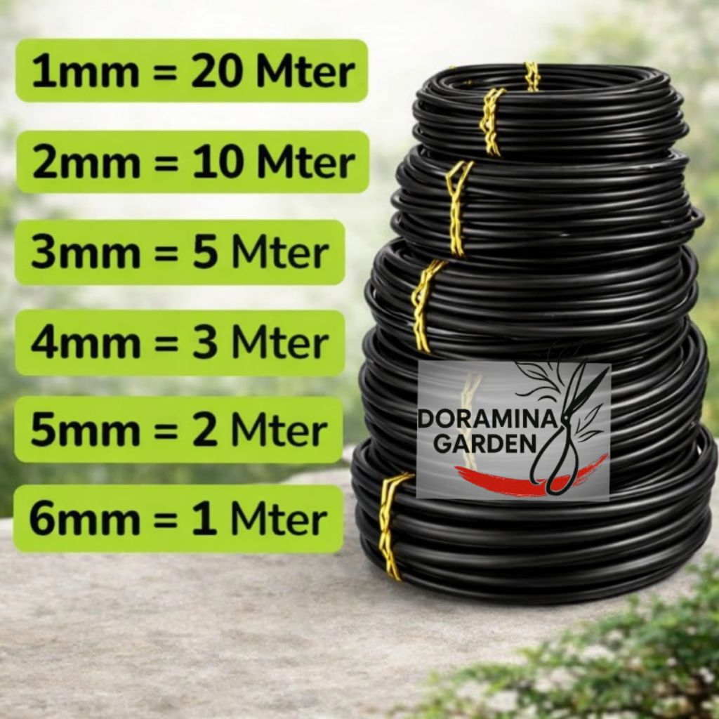 kawat bonsai hitam ecer per Ukuran kawat bonsai aluminium premium berkualitas