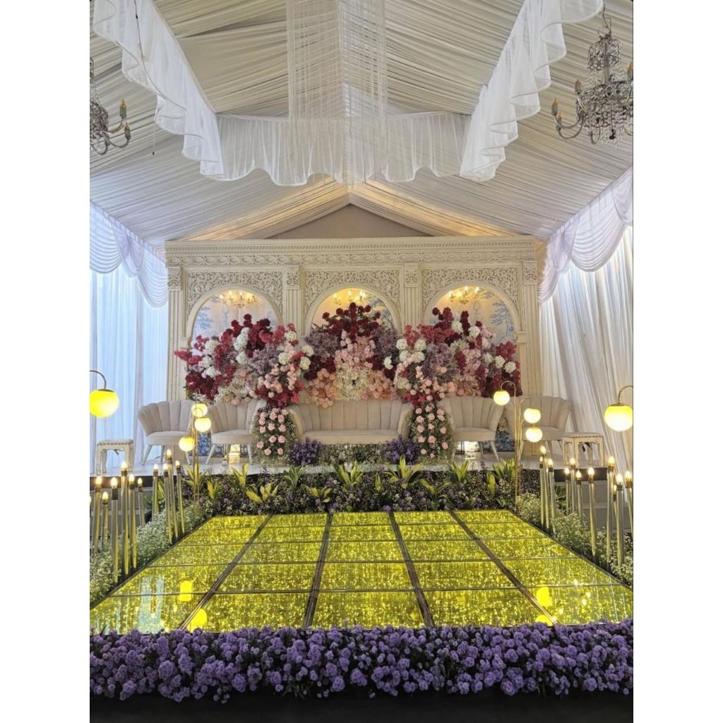 Any Yummy Lantai Kaca Dekorasi Wedding 60X60 Cm Kuning