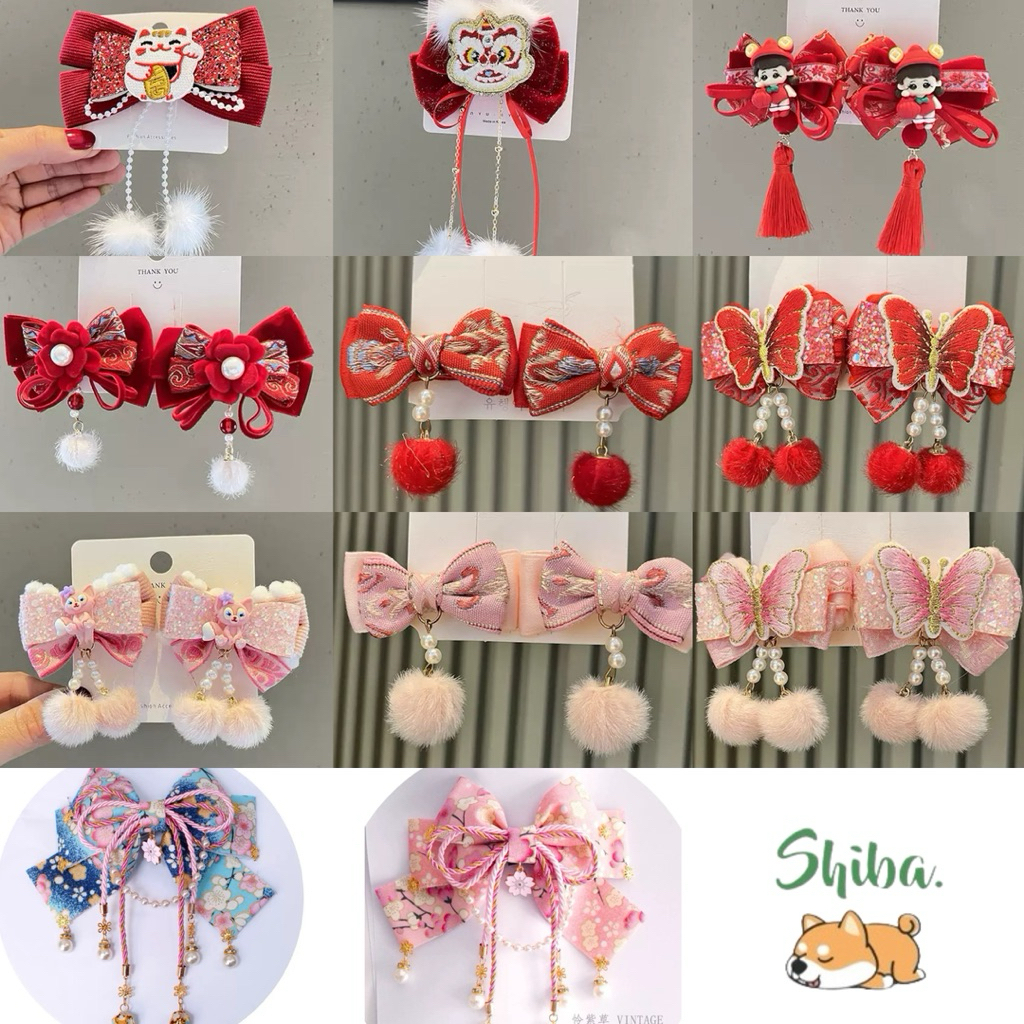 Aksesoris Pita Rambut Imlek Chinese New Year Anak Perempuan | Hairclip Jepit Rambut Merah Imlek Anak