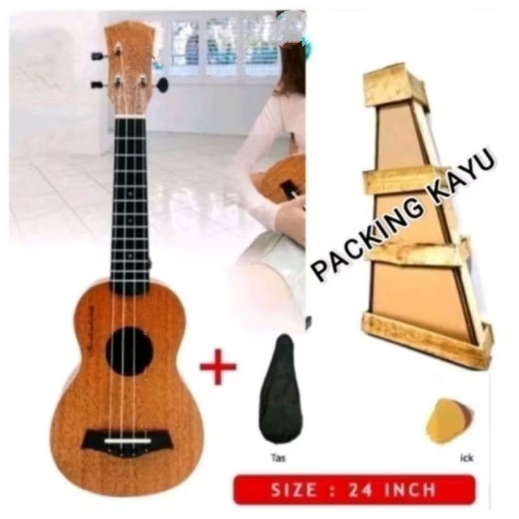 PROMO UKULELE SENAR 3 FREE PACKING KAYU */ PAKET LENGKAP UKULELE / UKULELE TERLARIS & KENTRUNG KENCR