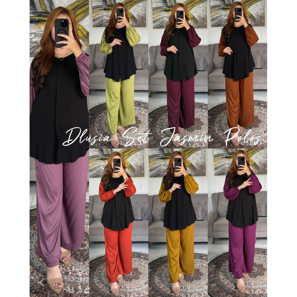 DLUSIA SETELAN CELANA JASMIN POLOS ORIGINAL BY DLUSIA DRESS