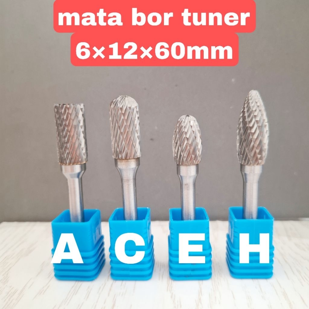 1 pcs mata bor tuner 6x12×60mm pendek tungsten carbide