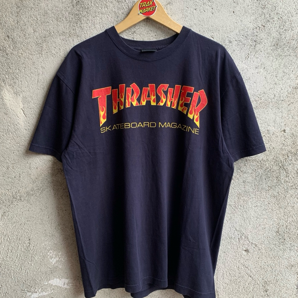 Kaos Thrasher Flame Japan Market • Size XL • Streetwear Skatewear Pria Original
