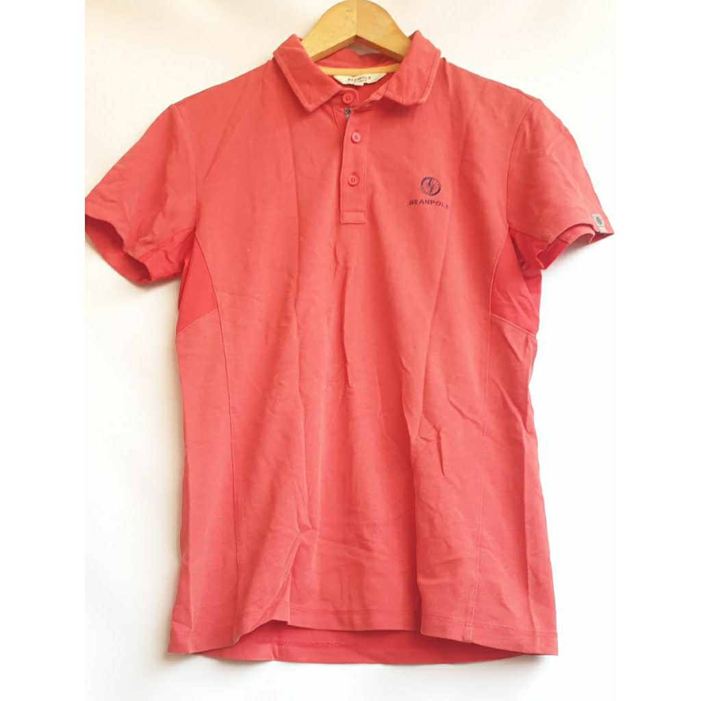 Kaos Polo Polo Shirt Pria Lengan Pendek Merek Beanpole Warna Merah Salmon Preloved Prelove PL