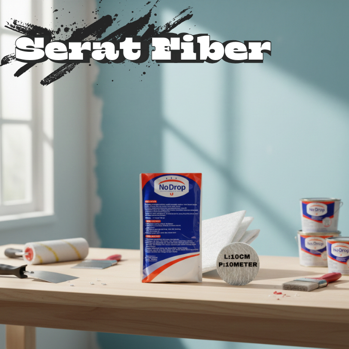 No Drop Serat Fiber Ampuh Melapisi Cat Dan Lem Untuk Celah Dan Rembesan Atap Rumah & Dinding Rumah