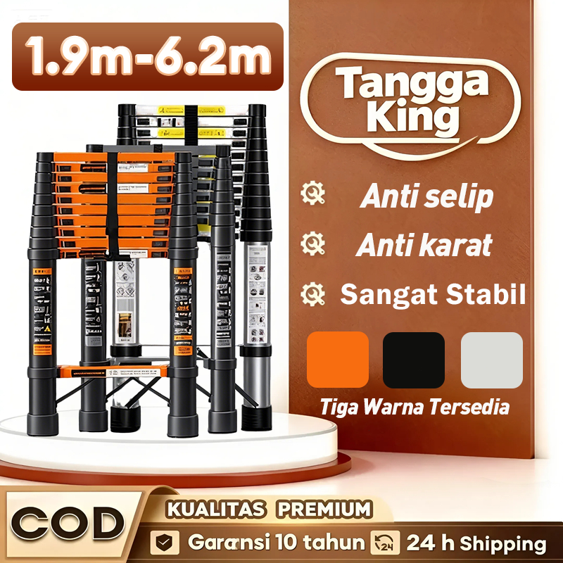 Tangga Teleskopik Tangga lipat aluminium 6 meter Multifungsi 2 meter Telescopic Ladder Tangga Lurus