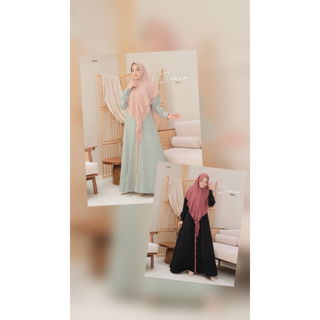[READY] Zivana Gamis Set Khimar by Akifa