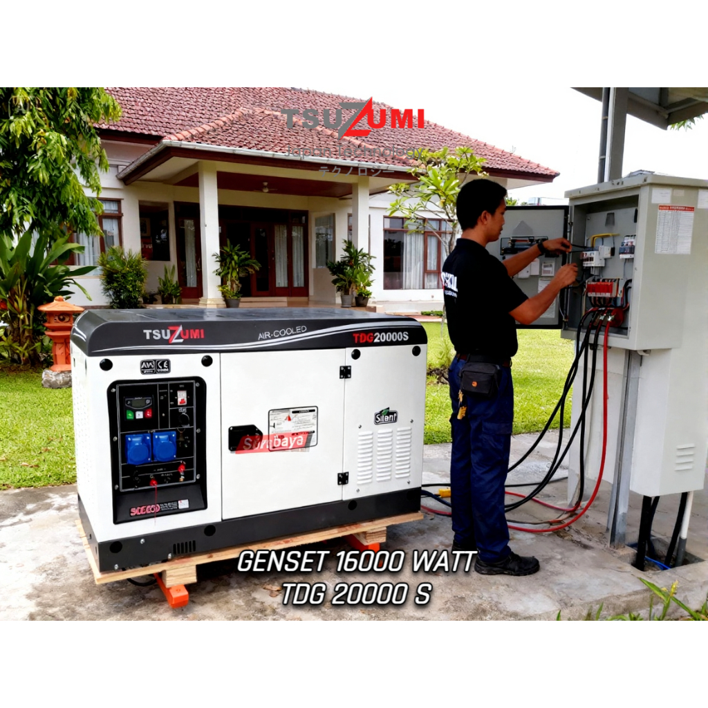 Genset 20 KVA Silent Diesel 16000 Watt Tsuzumi TDG 20000 S Japan Technology Surabaya
