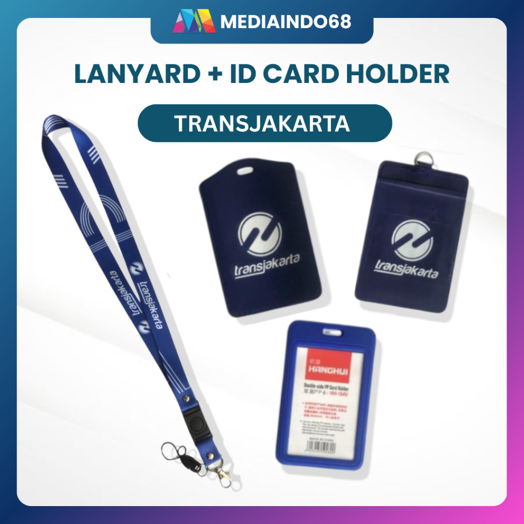 Lanyard Gantungan ID Card TRANSJAKARTA TERBARU , StrapHP, Flashdisk,Kunci  Paket lengkap