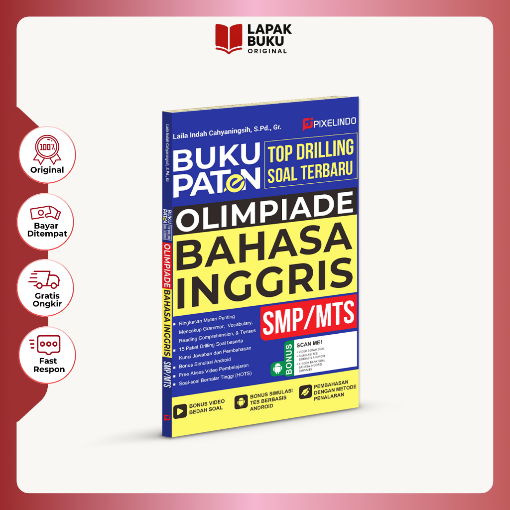 Buku Paten TOP Drilling Soal Terbaru Olimpiade Bahasa Inggris SMP/MTS - Pixelindo