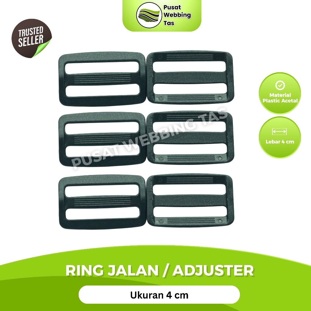 Ring Jalan Tas 4 cm | Ring Geser Bahan Plastik Acetal Premium