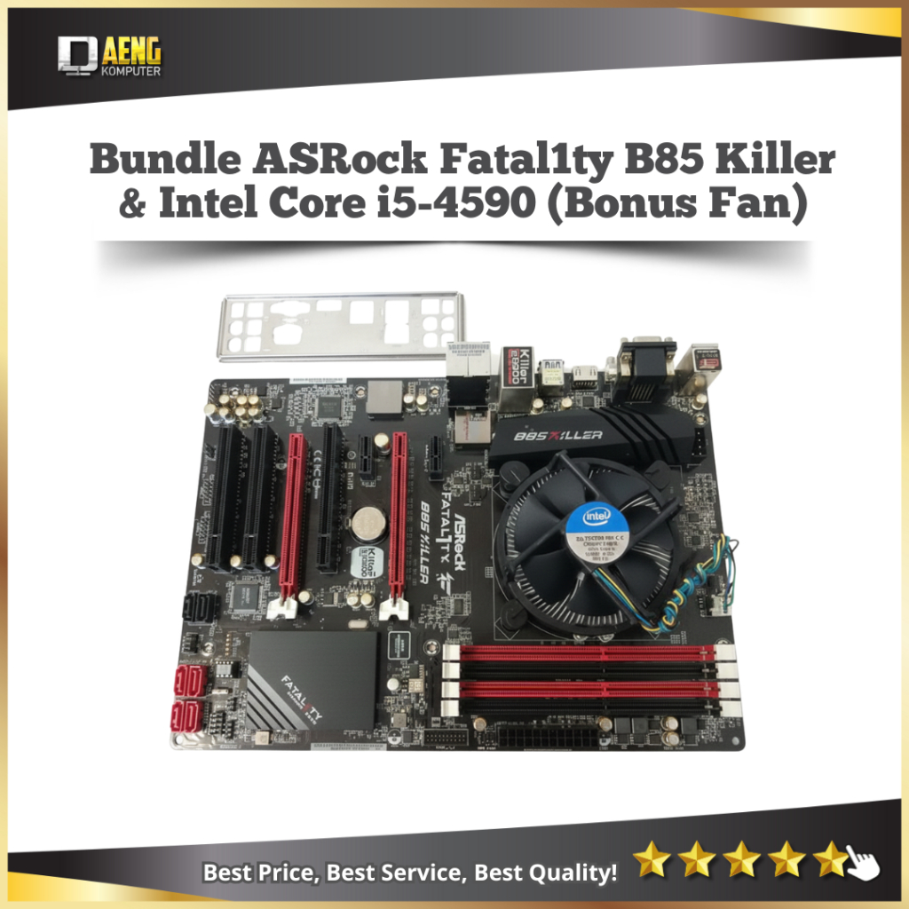Paket Gaming ASRock Fatal1ty B85 Killer Socket 1150 Core i5 4590 3.30GHz Normal Garansi 1 Bulan - Da