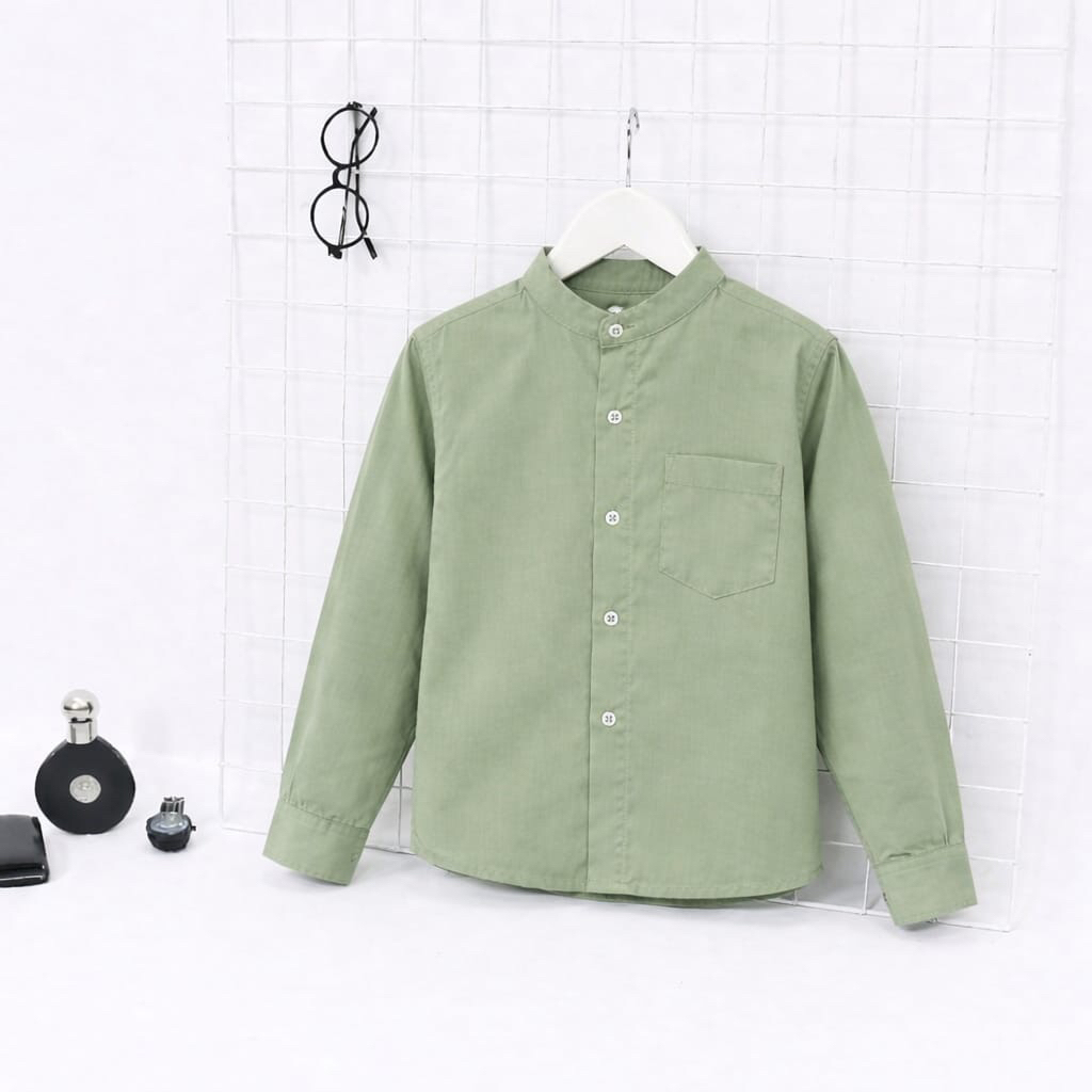 Crafted Kemeja Anak Laki Laki Kerah Sanghai Lengan Panjang