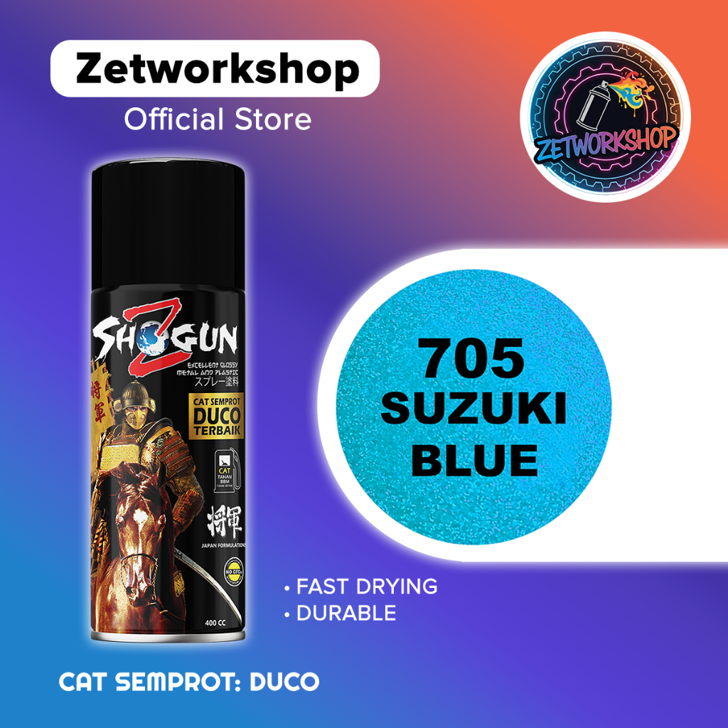 Shogun Z Cat Semprot Aerosol Duco Pilok Pilox Warna  Candy Suzuki Blue 705 / Biru Candy Terang Mengk