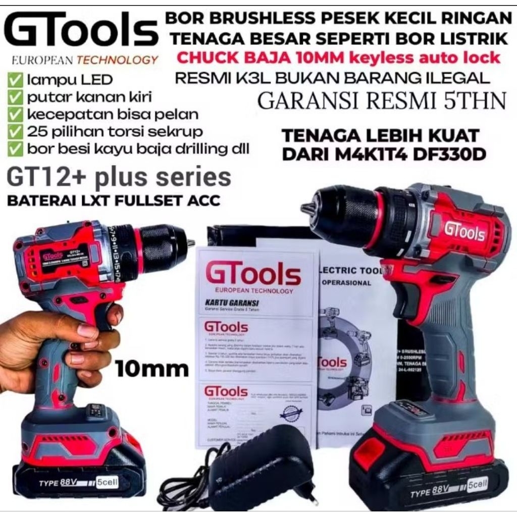 Bor batrai10mm brusles gtools12 baru
