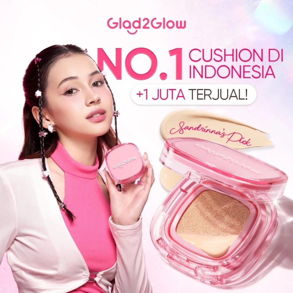 Glad2Glow Cushion Flawless Glow SPF 30 Cushion Glad2Glow Foundation Bedak Padat Make Up Bedak