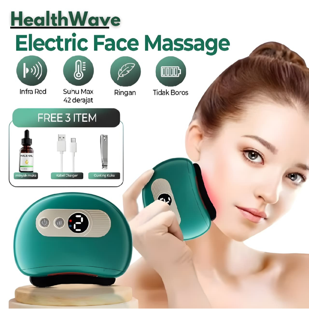 HealthWave/GuaSha face  massage Alat pemijat wajah electric / GuaSha pemijat electric Face beauty ma