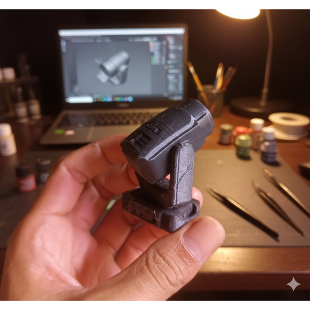 Miniatur lighting beam, beam lighting miniatur sound, ukuran diameter lampu 14mm