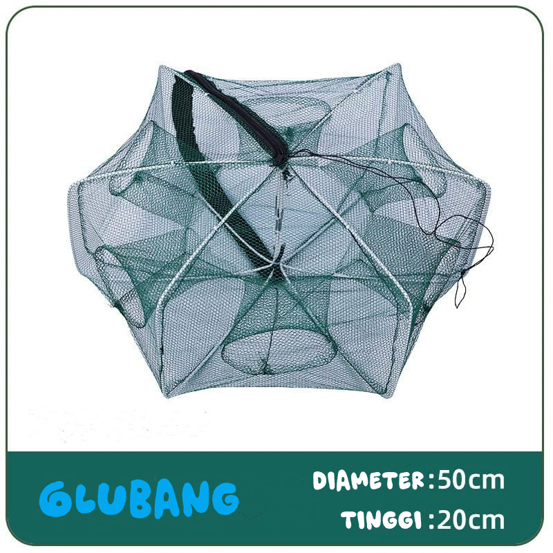 Perangkap Bubu Payung 8lubang  Beberapa ukuran tinggal pilih Alat Jaring Pancing Perangkap Udang