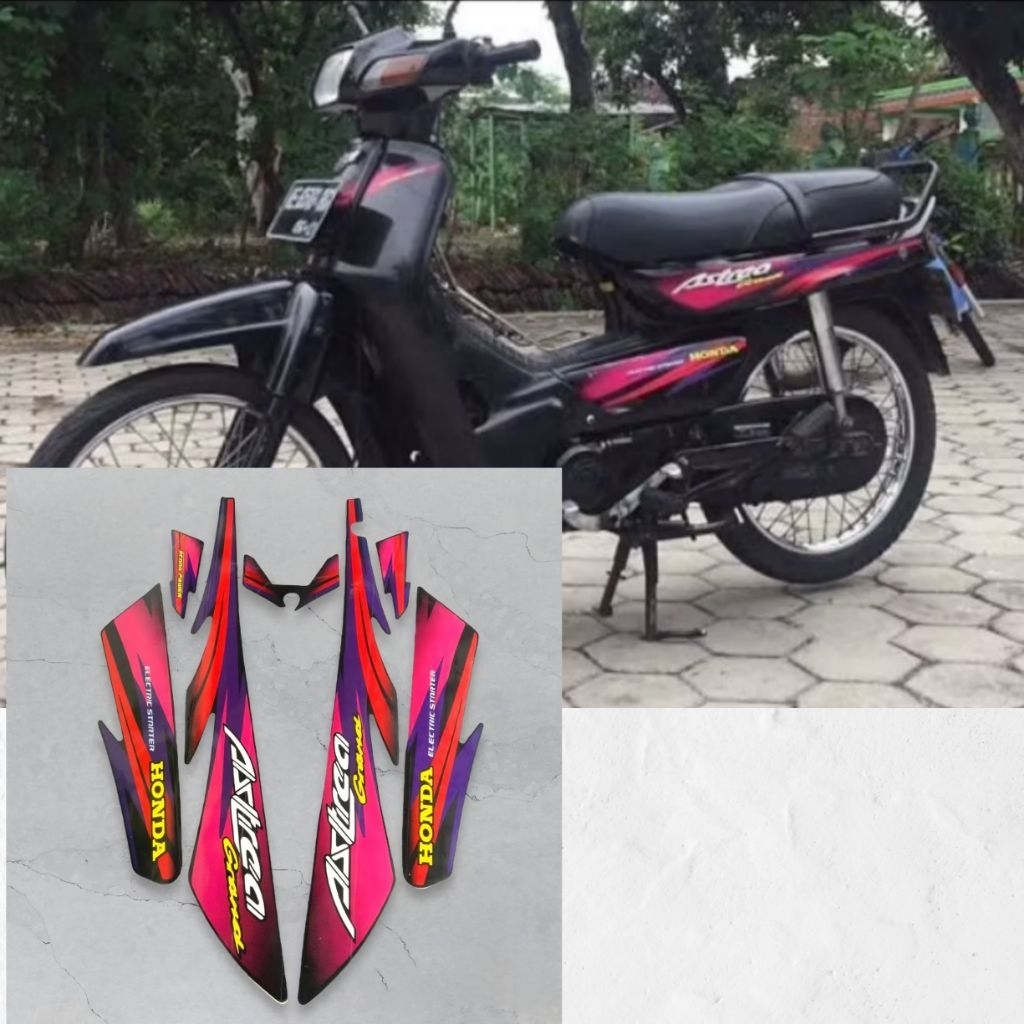 Stiker Striping Lis Body Motor Astrea Grand 97 Pink