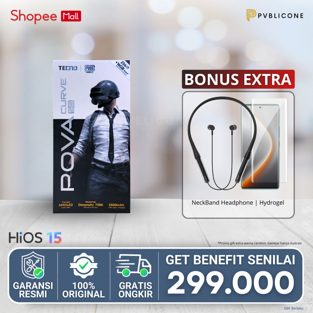 TECNO POVA CURVE 5G RAM 8GB Internal 256GB Original Garansi Resmi 1 Tahun