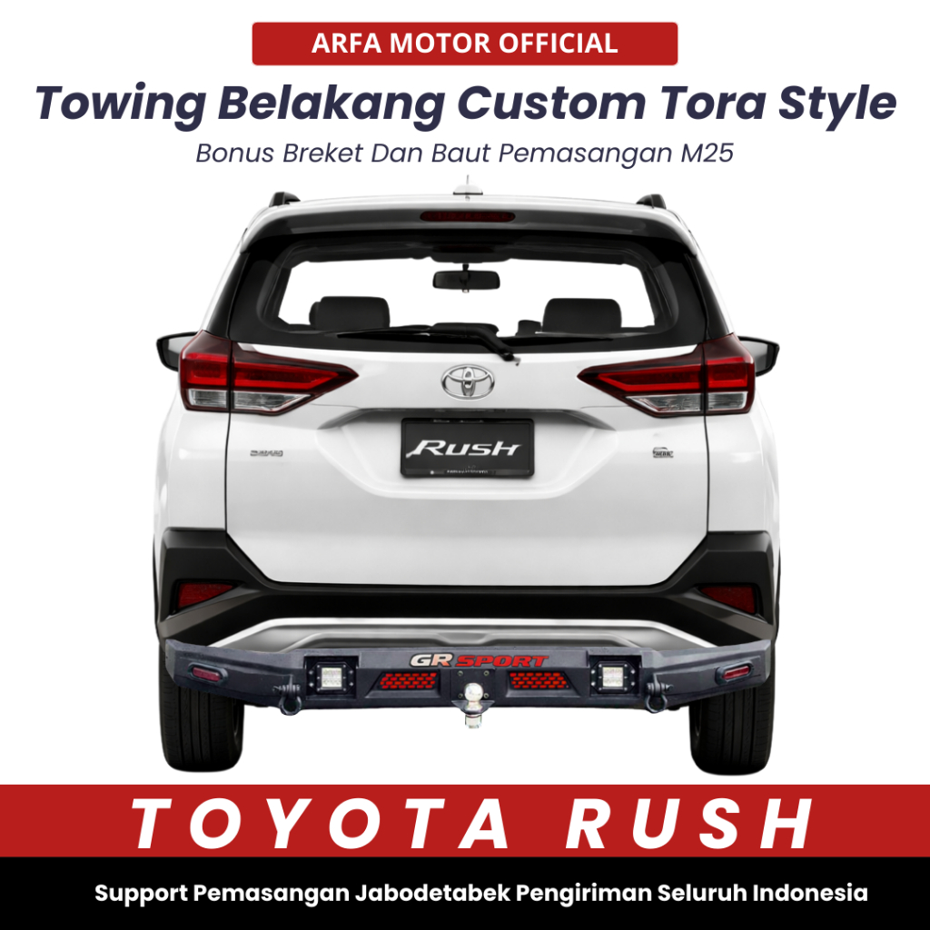 Towing Belakang Custom Tora Rush GR Pelindung Pengaman Bemper Depan Baja AntiKarat Rear Guard Mobil